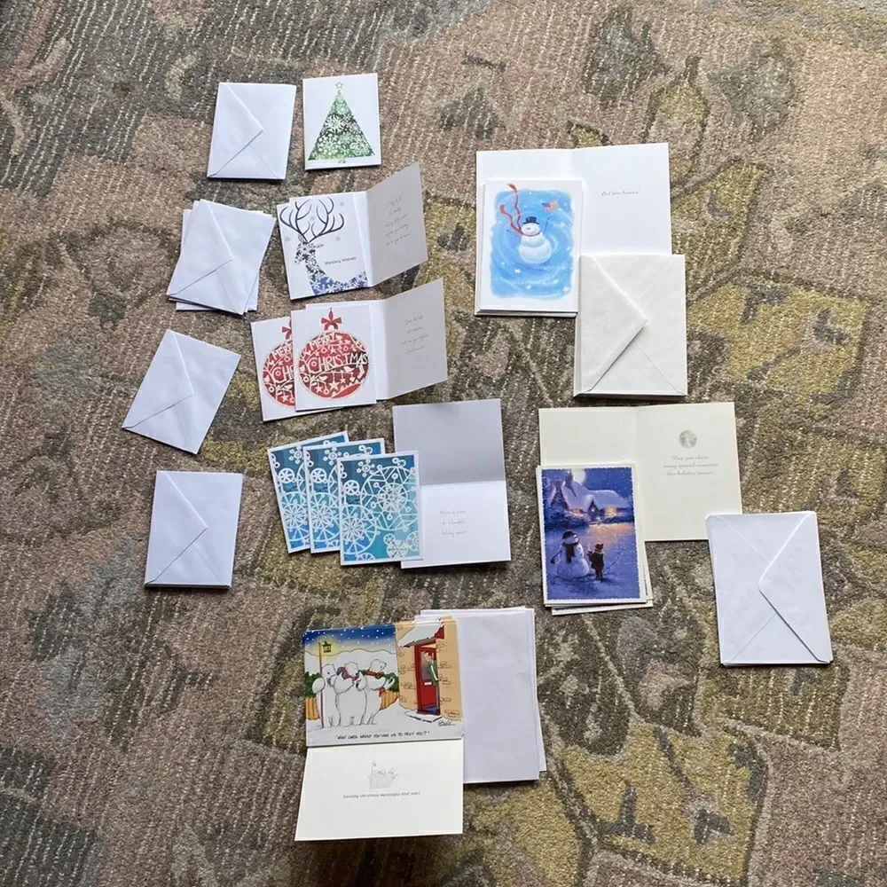 Assorted Christmas Holiday Cards with Envelopes